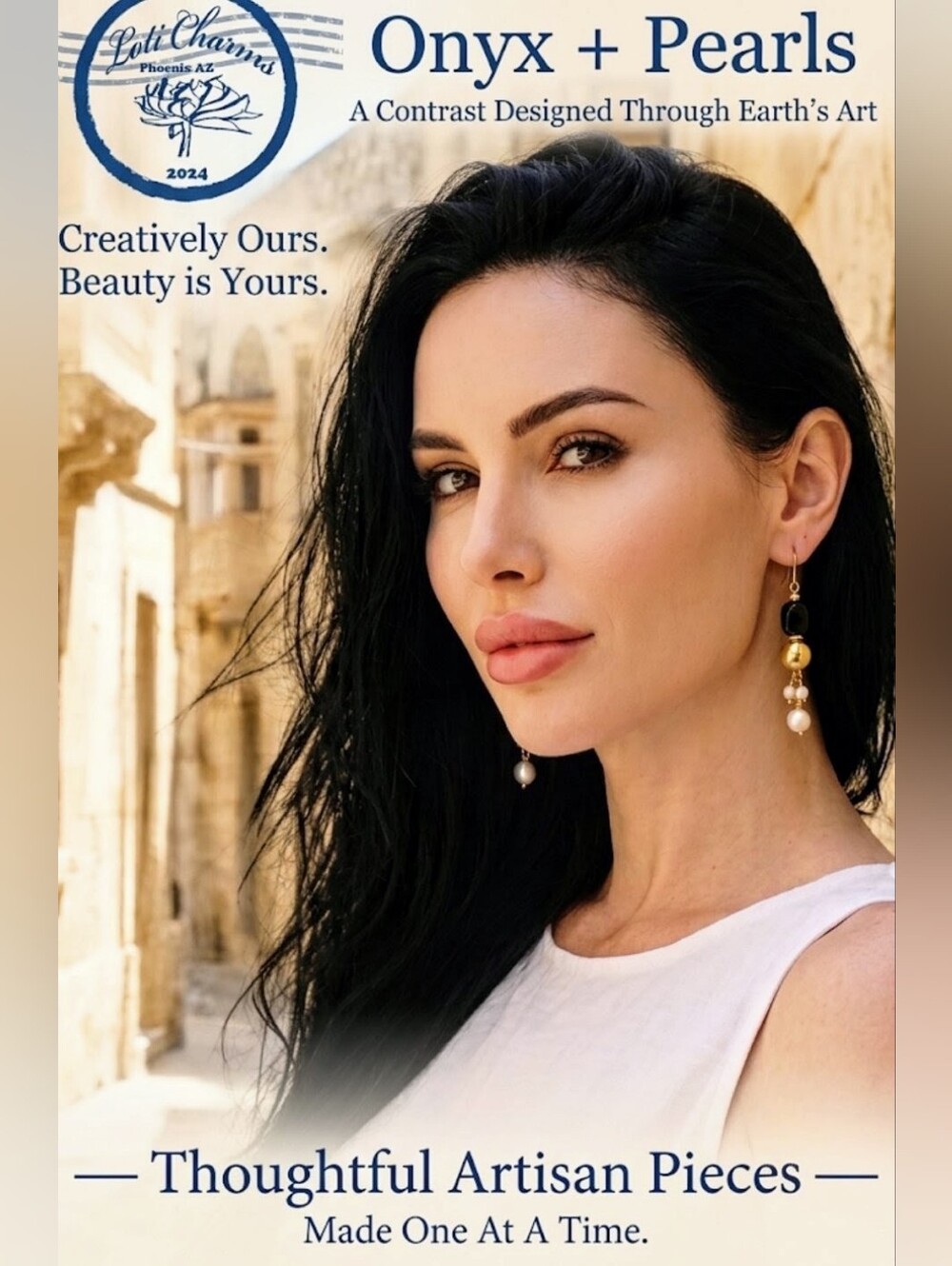 Natural Black Onyx & Dangling Pearls In Classic Expensive Looking Earrings